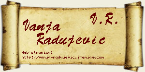 Vanja Radujević vizit kartica